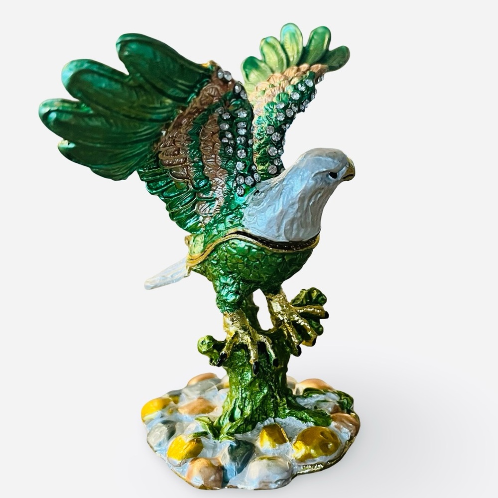 Vintage Ciel Collectibles Bald Eagle Hinged Trinket Box - Picture 2 of 10